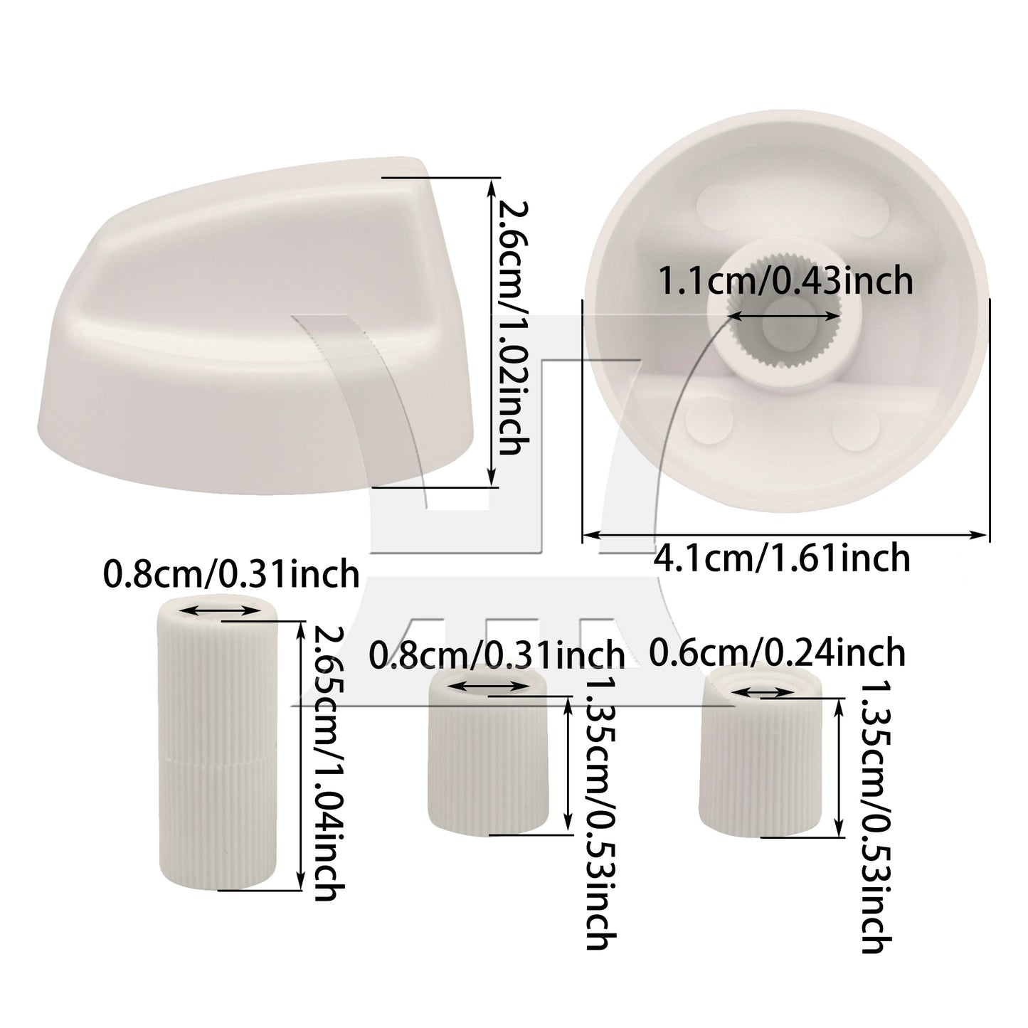 BQLZR White Plastic Round Control Knobs for Oven w/ 12 Adapters