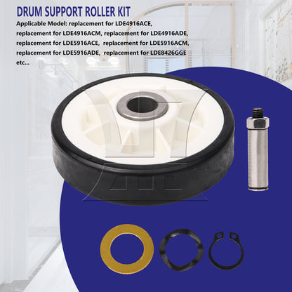 BQLZR 7.7x3.1cm 303373K Black Drum Support Roller Kit with a Reliable Metal Shaft