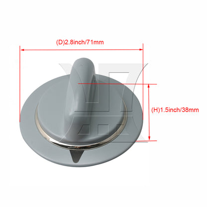BQLZR 71x38mm Gray Dryer Timer Knob with Metal Ring WE1M964 Replace AP4980845