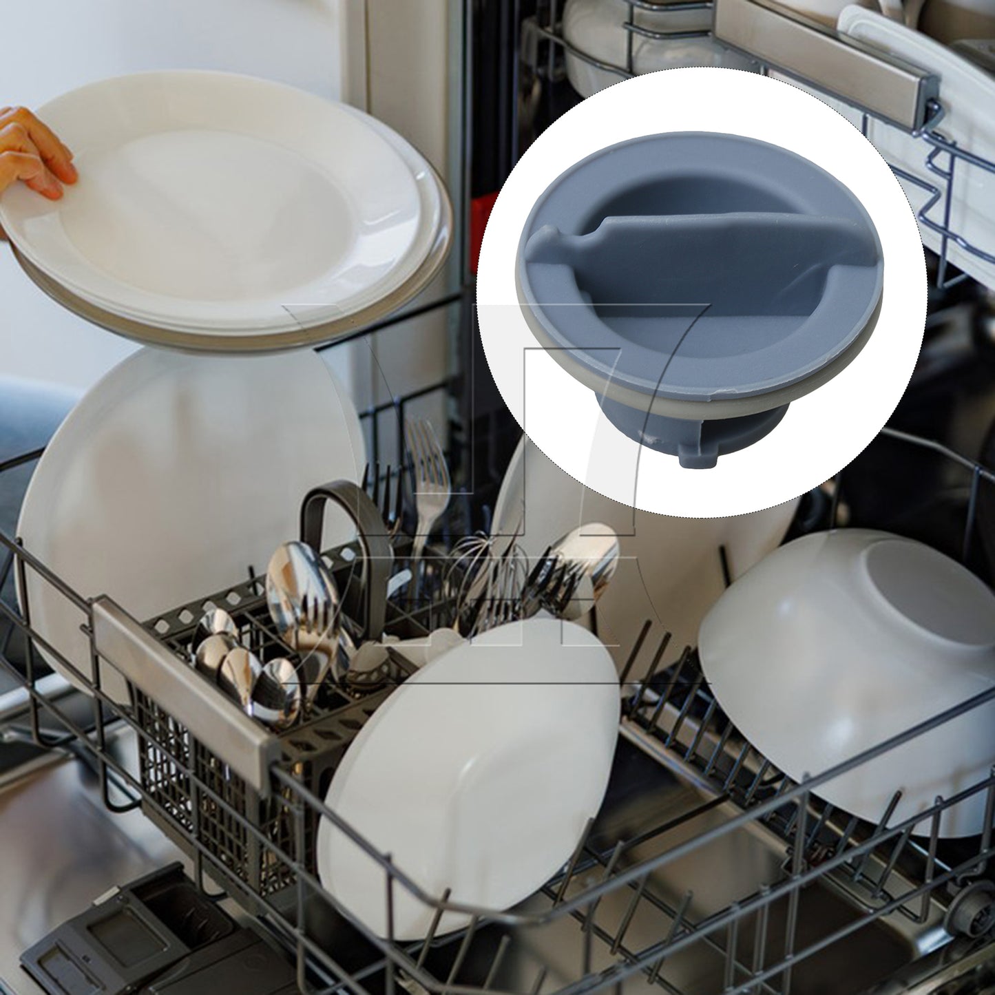 BQLZR 3.6x3.6x2.4cm Plastic Gray Dishwasher Dispenser Cap Rinse Aid Caps