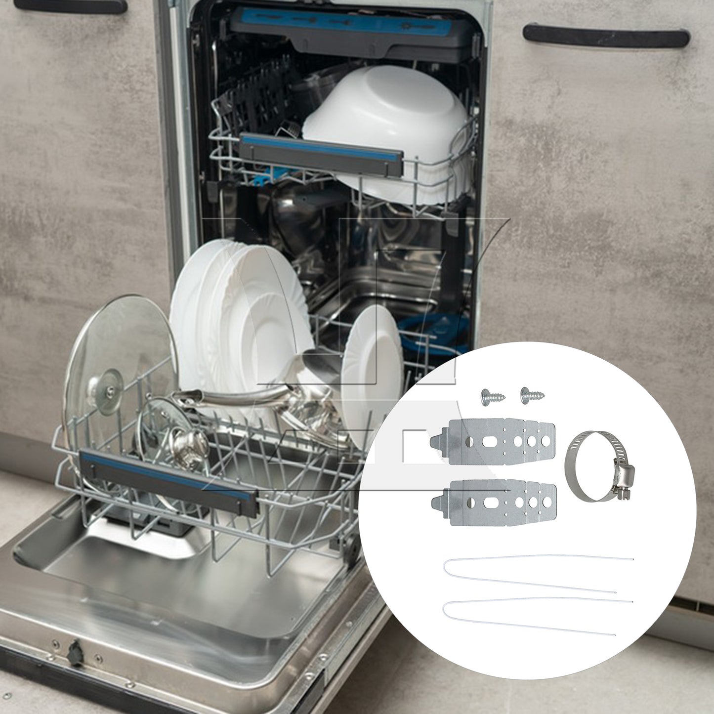 BQLZR Dishwasher Mounting Brackets for Replacement for White Dishwasher Accessory