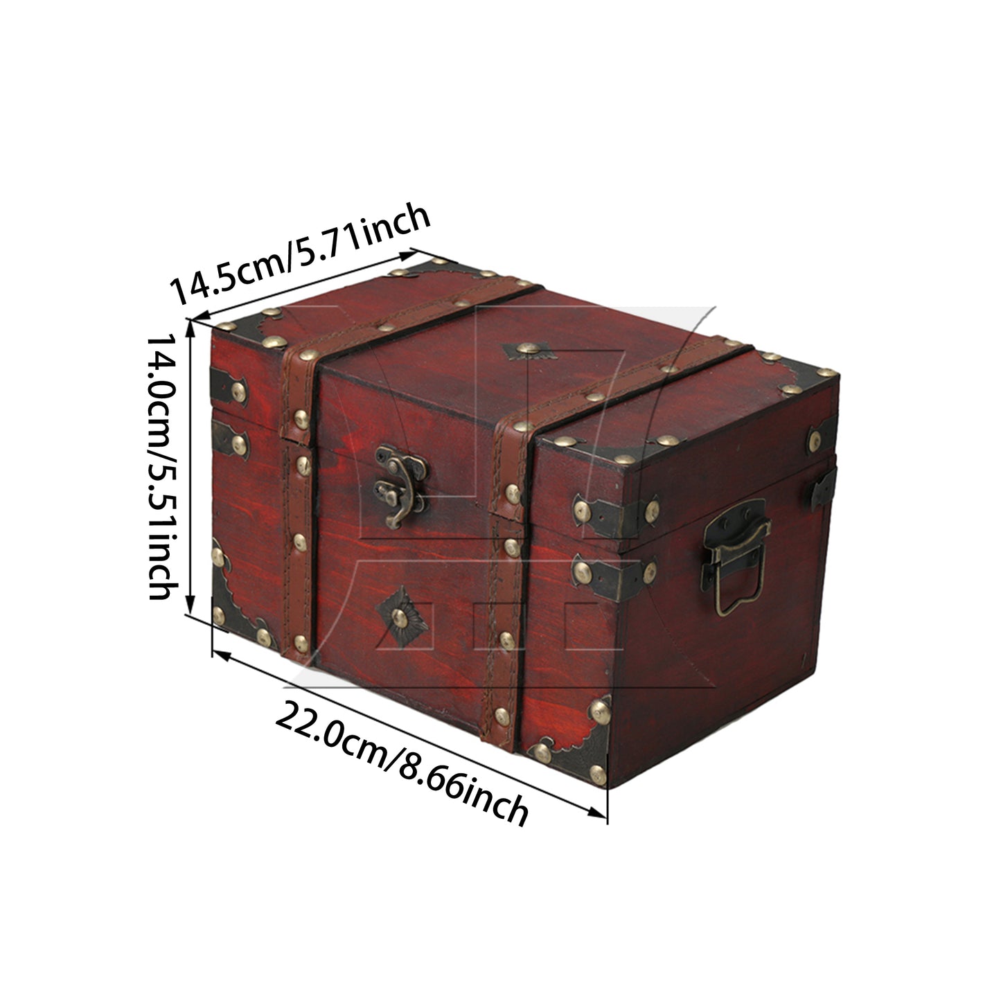 BQLZR Treasure Box 20.5x13.5x12.5cm Chest for Gift Box Card Box and Home Decoration