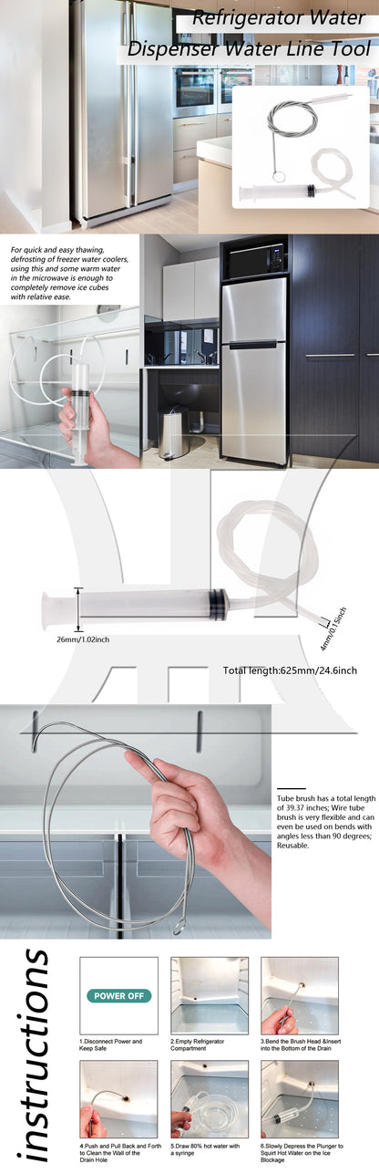 BQLZR Plastic Refrigerator Line Tool Total Length 625mm