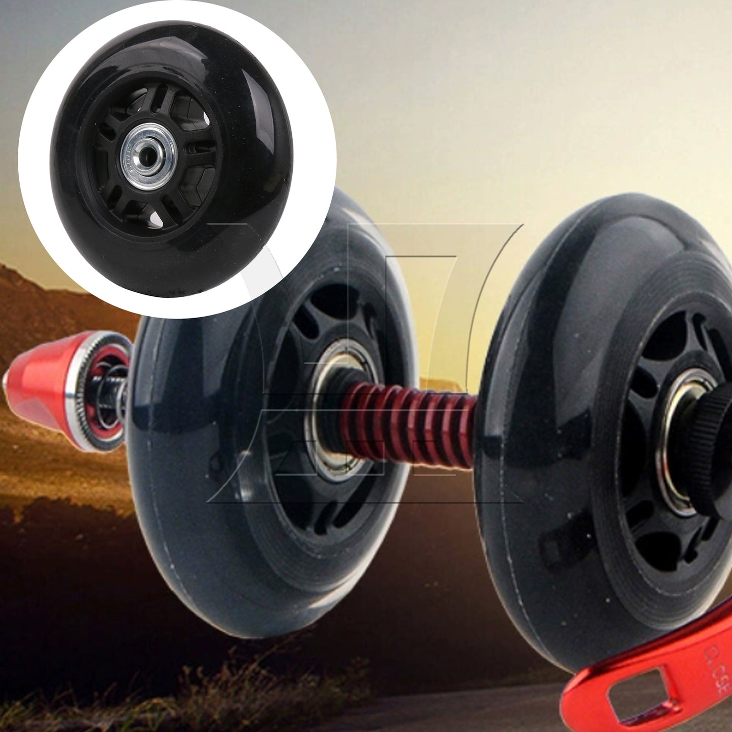 BQLZR 9cm Dia Luggage Suitcase Wheels Outdoor Replacement PU Rubber Wheel with Screw