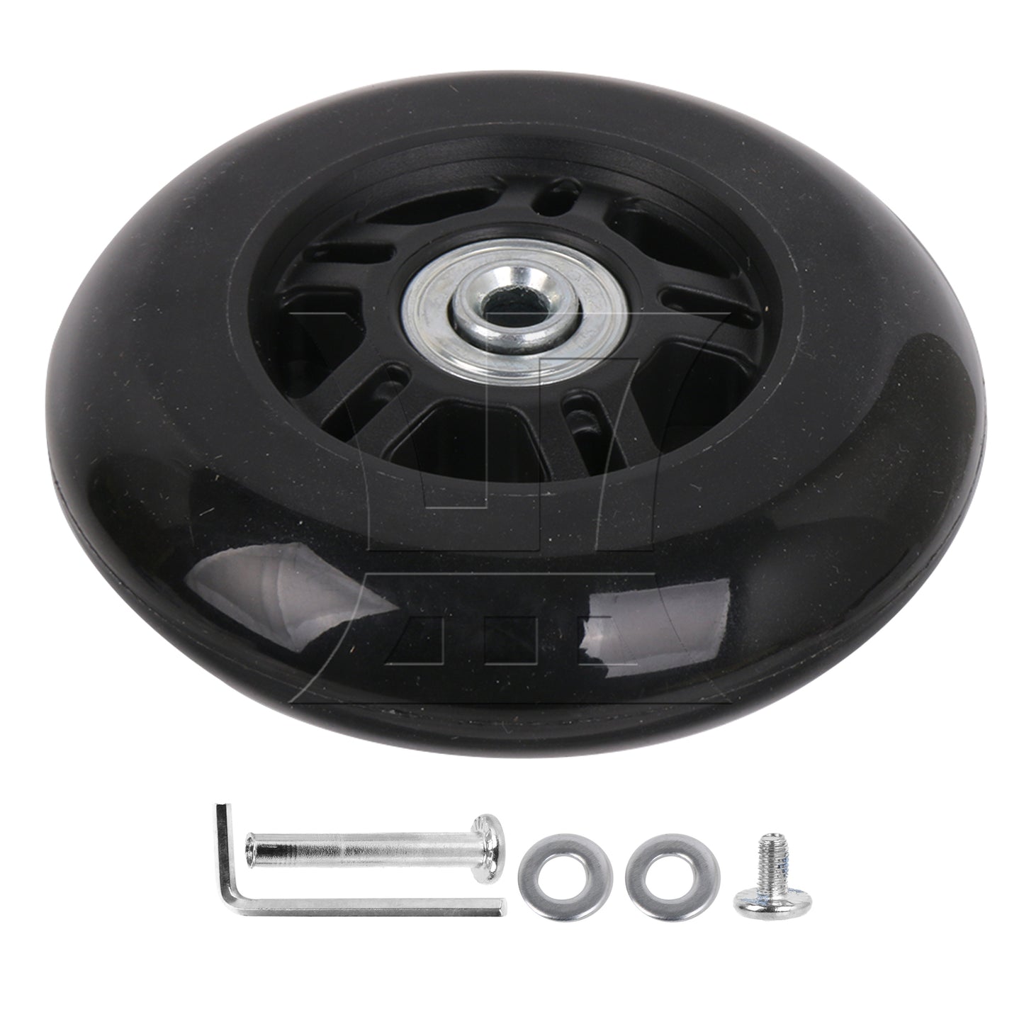 BQLZR 9cm Dia Luggage Suitcase Wheels Outdoor Replacement PU Rubber Wheel with Screw