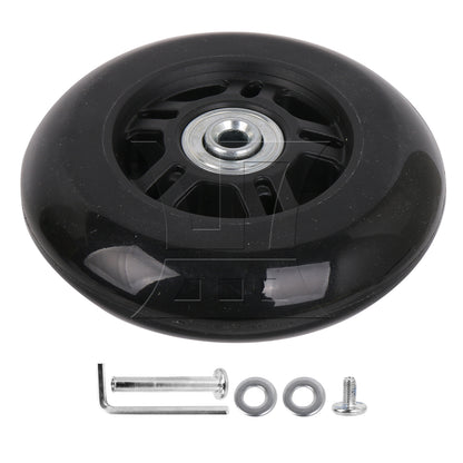 BQLZR 9cm Dia Luggage Suitcase Wheels Outdoor Replacement PU Rubber Wheel with Screw