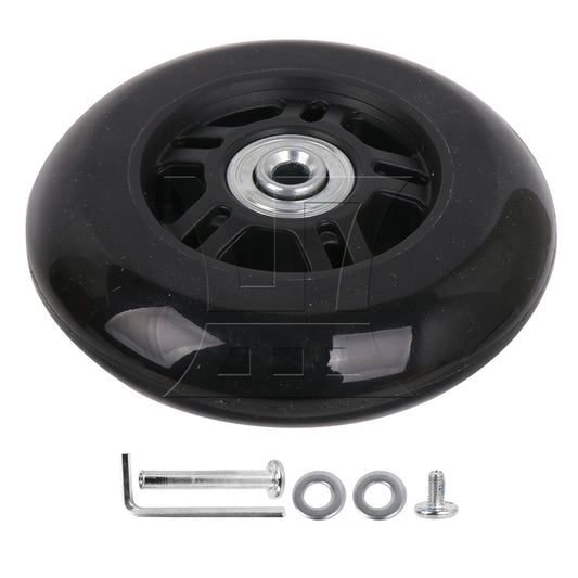 BQLZR 9cm Dia Luggage Suitcase Wheels Outdoor Replacement PU Rubber Wheel with Screw