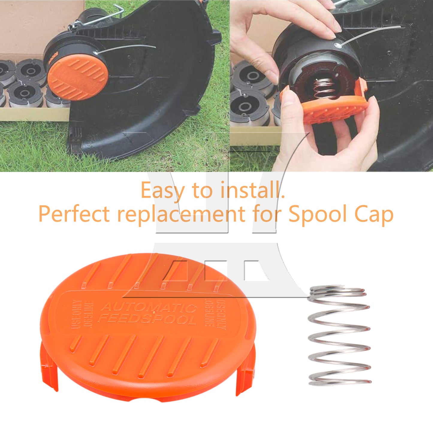 BQLZR 385022-03 Trimmer Replacement Spool Cap & Spring Compatible with Black Decker