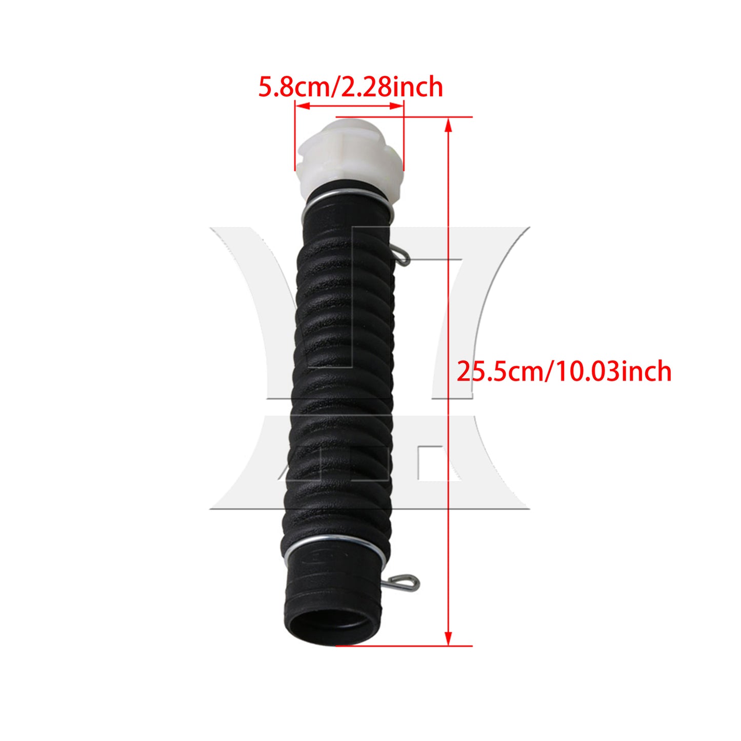 BQLZR 25.5cm Black Plastic Flexible Drain Connector Washing Machine Inlet Pipe