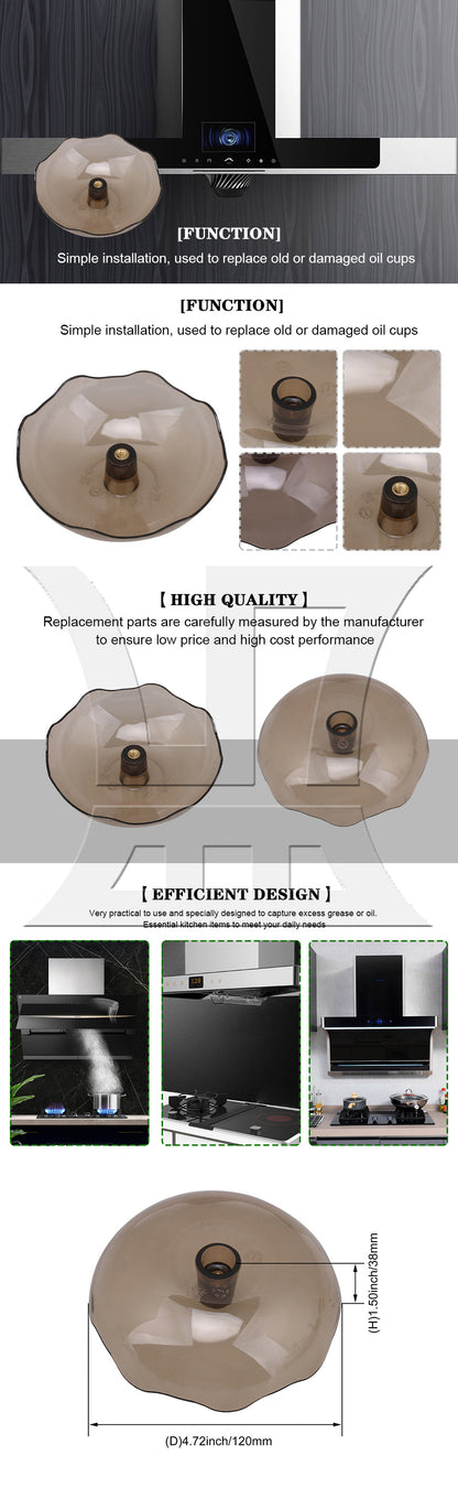 BQLZR Hoods Accessories 5mm Thread Oil Catcher Collection Bowl Cup Coffee Clear