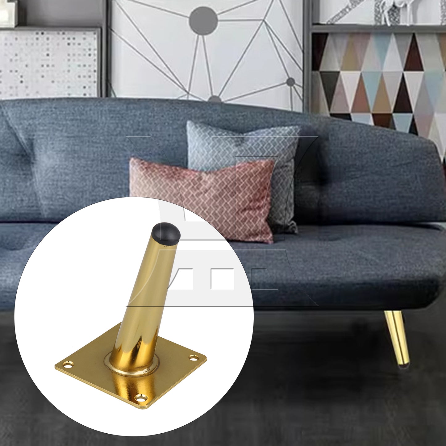 BQLZR Gold Metal 12 cm Column At An Angle Furniture Leg Foot for Desk Sofa