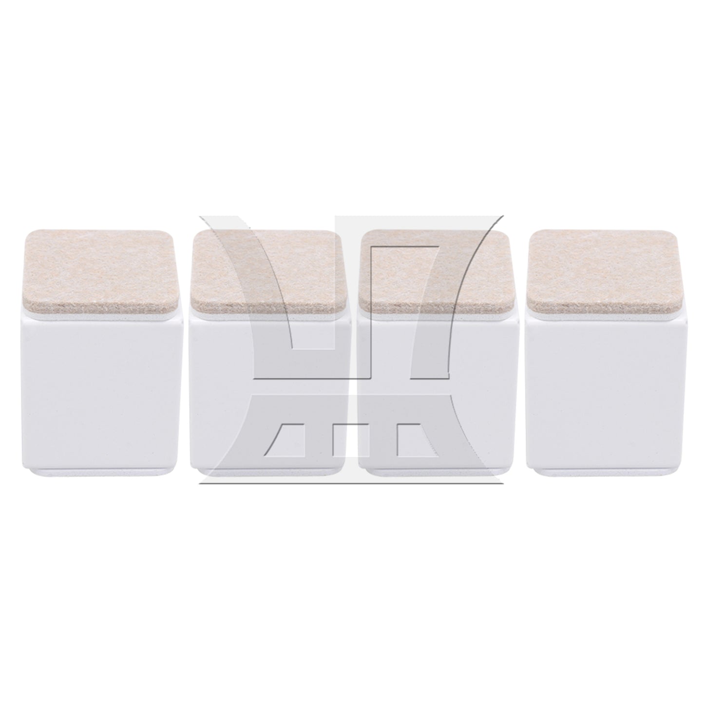 BQLZR 4 Pack White Carbon Steel Furniture Legs Sofa Feet Bed Table Risers 4x4x5.3cm