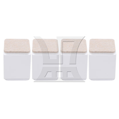 BQLZR 4 Pack White Carbon Steel Furniture Legs Sofa Feet Bed Table Risers 4x4x5.3cm