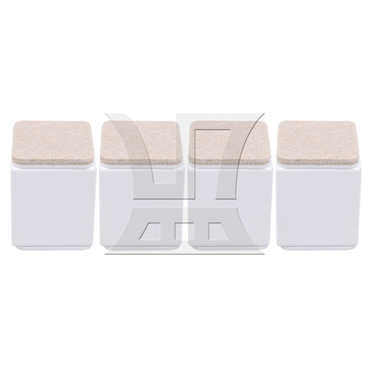BQLZR 4 Pack White Carbon Steel Furniture Legs Sofa Feet Bed Table Risers 4x4x5.3cm