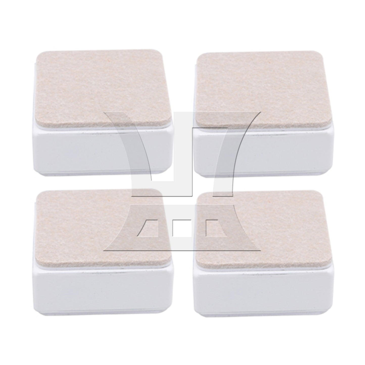 BQLZR 4 Pack White Carbon Steel Furniture Legs Sofa Feet Bed Table Riser 6x6x3cm