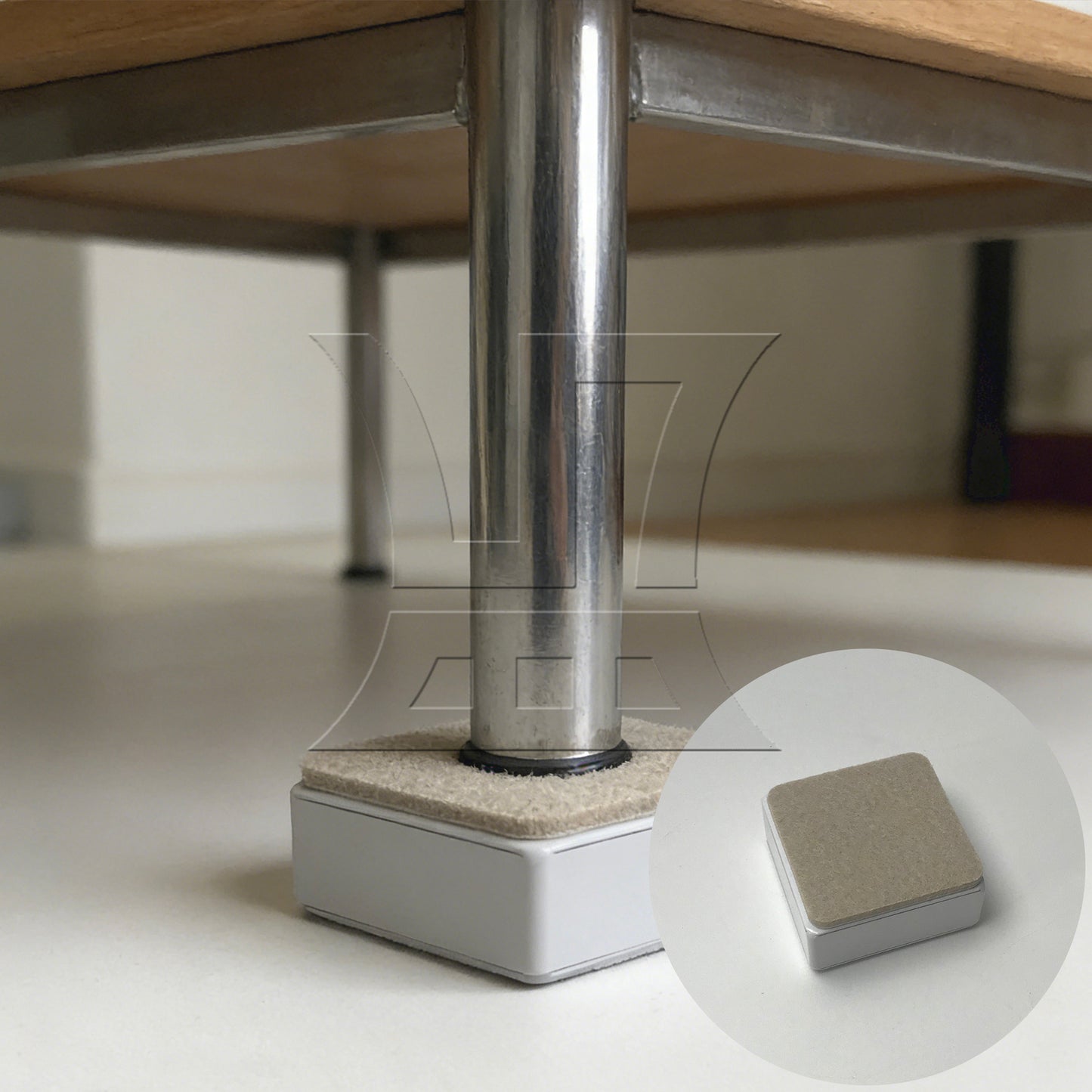 BQLZR 4 Pack White Carbon Steel Furniture Legs Sofa Feet Bed Table Riser 6x6x3cm