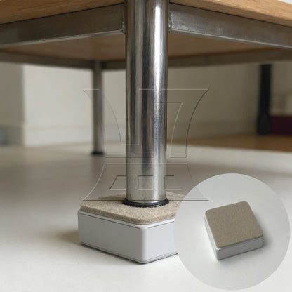 BQLZR 4 Pack White Carbon Steel Furniture Legs Sofa Feet Bed Table Riser 6x6x3cm