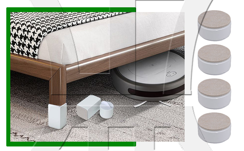 BQLZR White Round Carbon Steel Furniture Legs Sofa Feet Bed Table Riser 60x30mm