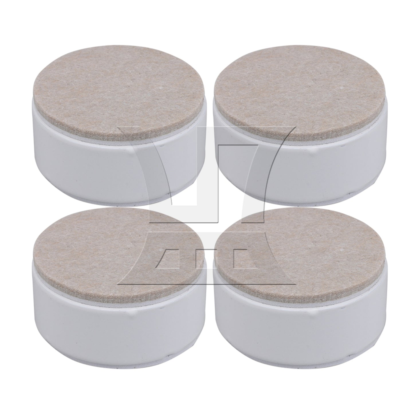 BQLZR White Round Carbon Steel Furniture Legs Sofa Feet Bed Table Riser 60x30mm