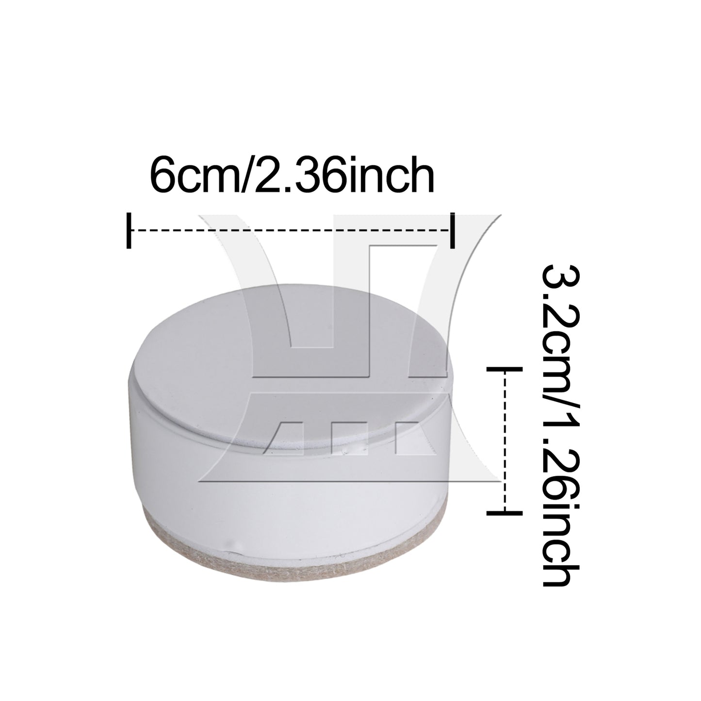 BQLZR White Round Carbon Steel Furniture Legs Sofa Feet Bed Table Riser 60x30mm