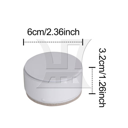 BQLZR White Round Carbon Steel Furniture Legs Sofa Feet Bed Table Riser 60x30mm
