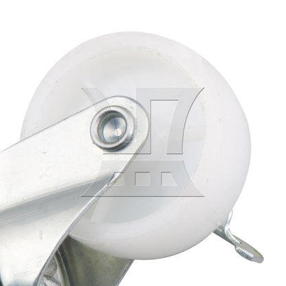 BQLZR 4x Mini Swivel Nylon Casters Heavy Duty Wheel with Brake and M8 Bolt