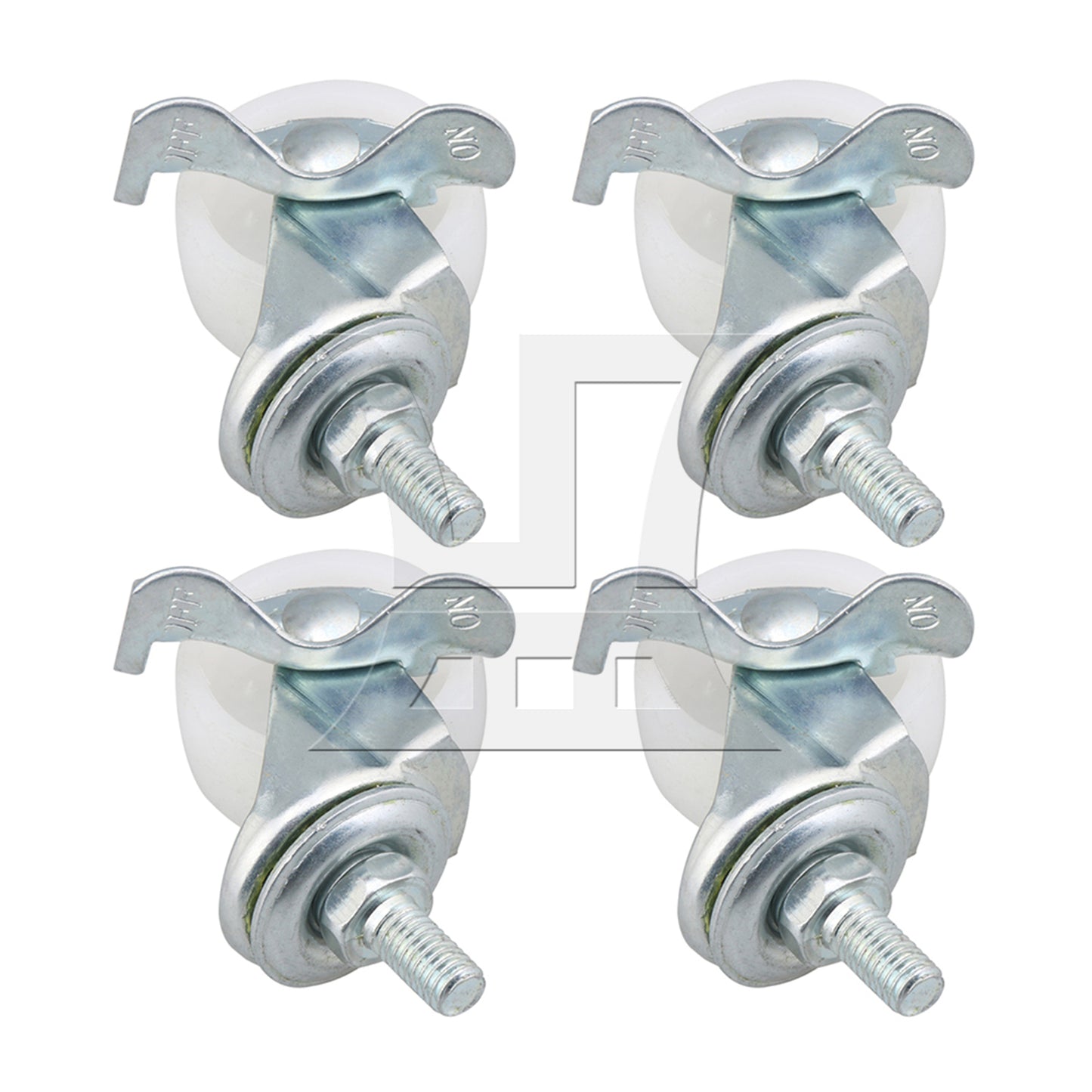 BQLZR 4x Mini Swivel Nylon Casters Heavy Duty Wheel with Brake and M8 Bolt