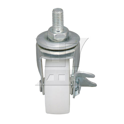 BQLZR 4x Mini Swivel Nylon Casters Heavy Duty Wheel with Brake and M8 Bolt