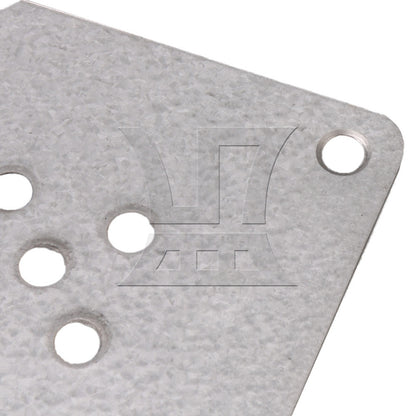 BQLZR 4 Pieces 8x8cm Table Legs Iron Mounting Plates 6mm Hole Dia Silver