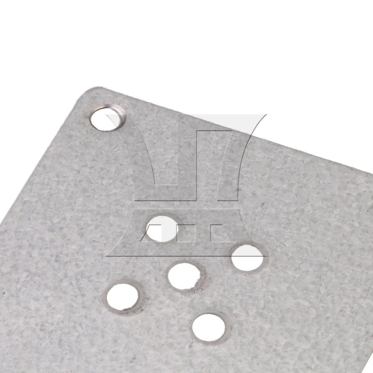 BQLZR 4 Pieces 8x8cm Table Legs Iron Mounting Plates 6mm Hole Dia Silver