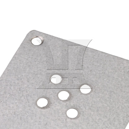 BQLZR 4 Pieces 8x8cm Table Legs Iron Mounting Plates 6mm Hole Dia Silver