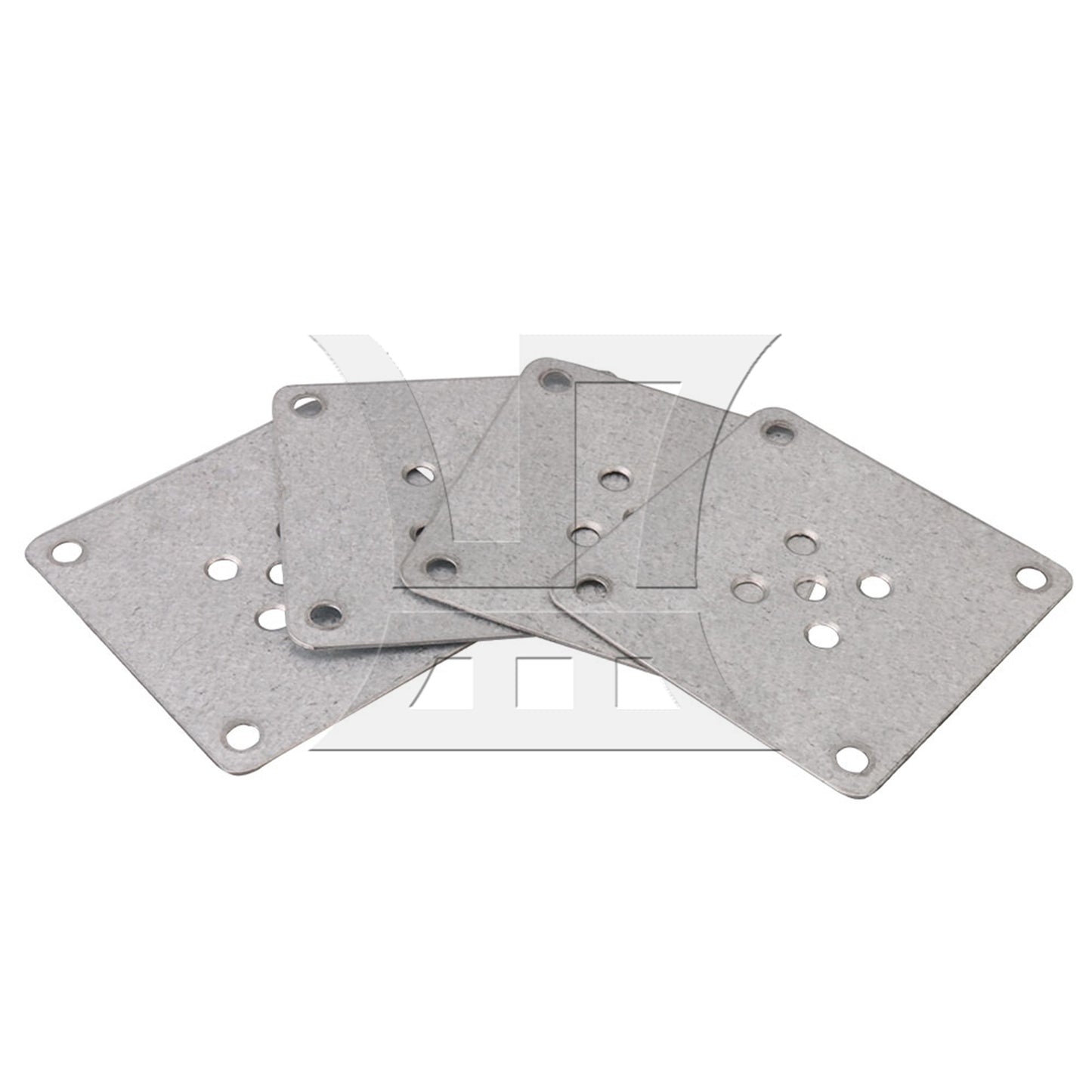 BQLZR 4 Pieces 8x8cm Table Legs Iron Mounting Plates 6mm Hole Dia Silver