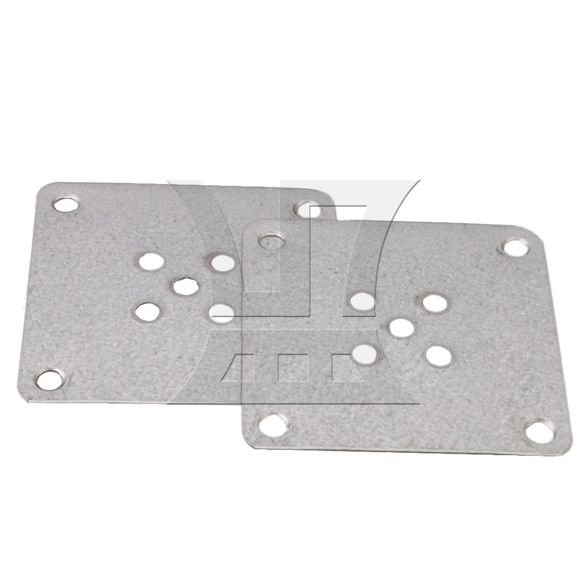 BQLZR 4 Pieces 8x8cm Table Legs Iron Mounting Plates 6mm Hole Dia Silver