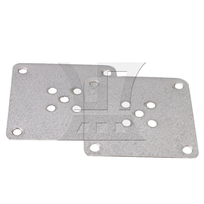 BQLZR 4 Pieces 8x8cm Table Legs Iron Mounting Plates 6mm Hole Dia Silver