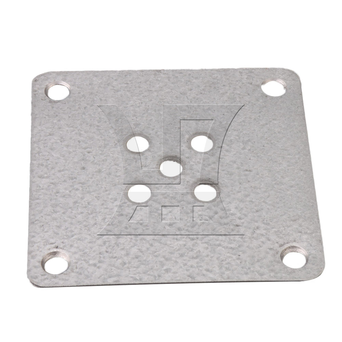 BQLZR 4 Pieces 8x8cm Table Legs Iron Mounting Plates 6mm Hole Dia Silver