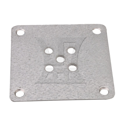 BQLZR 4 Pieces 8x8cm Table Legs Iron Mounting Plates 6mm Hole Dia Silver