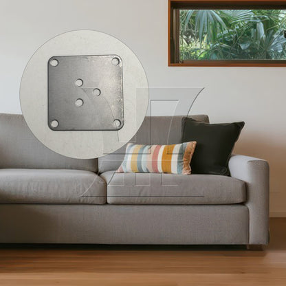 BQLZR 7x7cm Table Legs Iron Mounting Plates with 3 M5.8 Holes Silver