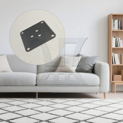 BQLZR 7x7cm Table Legs Iron Mounting Plates with 3 M5.8 Holes Silver