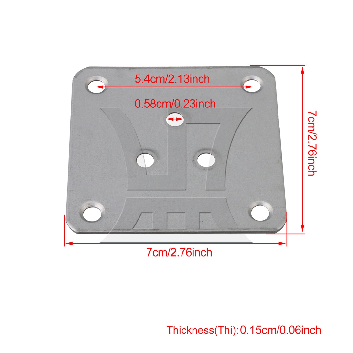 BQLZR 7x7cm Table Legs Iron Mounting Plates with 3 M5.8 Holes Silver