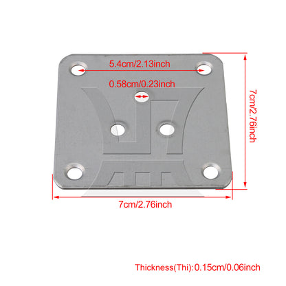 BQLZR 7x7cm Table Legs Iron Mounting Plates with 3 M5.8 Holes Silver