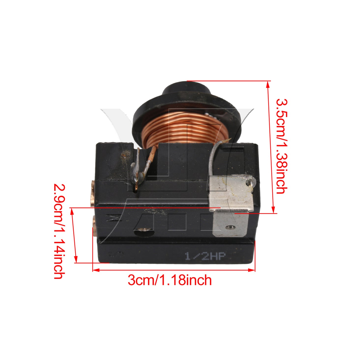 BQLZR 3 Pieces Black Repairing Part Refrigerator Compressor Starter Relay 375W