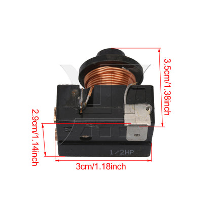 BQLZR 3 Pieces Black Repairing Part Refrigerator Compressor Starter Relay 375W