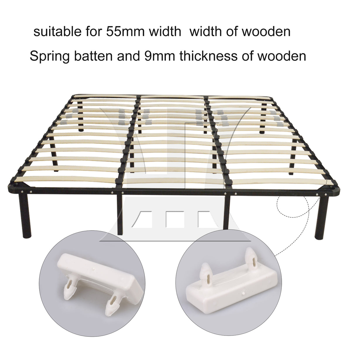 BQLZR 30 Pieces Plastic Bed Slat Single End Caps Holders Inner Length 55mm Parts