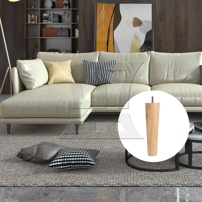 BQLZR Wooden Color 20cm Wooden Furniture Cone Legs with 24mm M8 Screw for Sofa