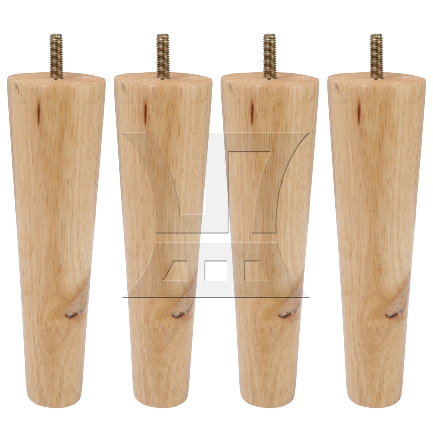 BQLZR Wooden Color 20cm Wooden Furniture Cone Legs with 24mm M8 Screw for Sofa