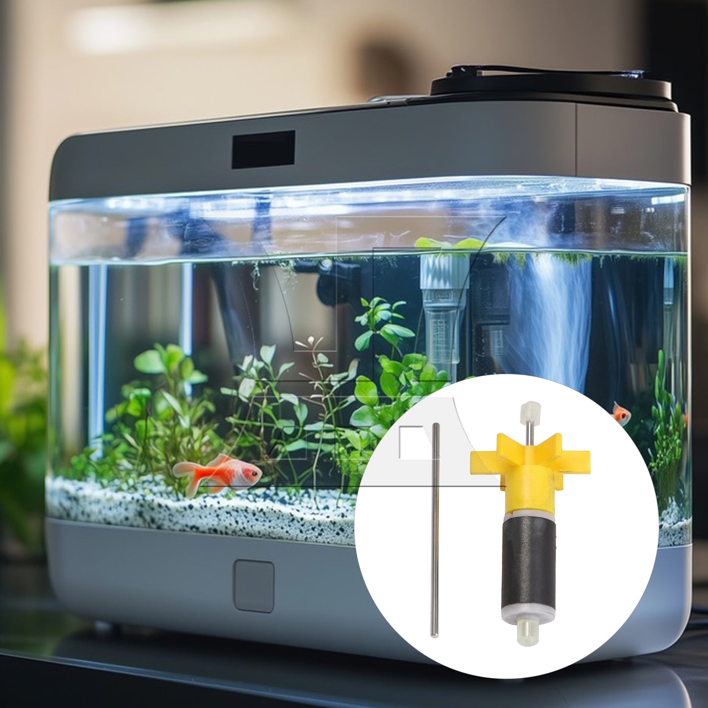 BQLZR Plastic 16mm Replacement Filter Impeller Submersible Pump Rotor Yellow