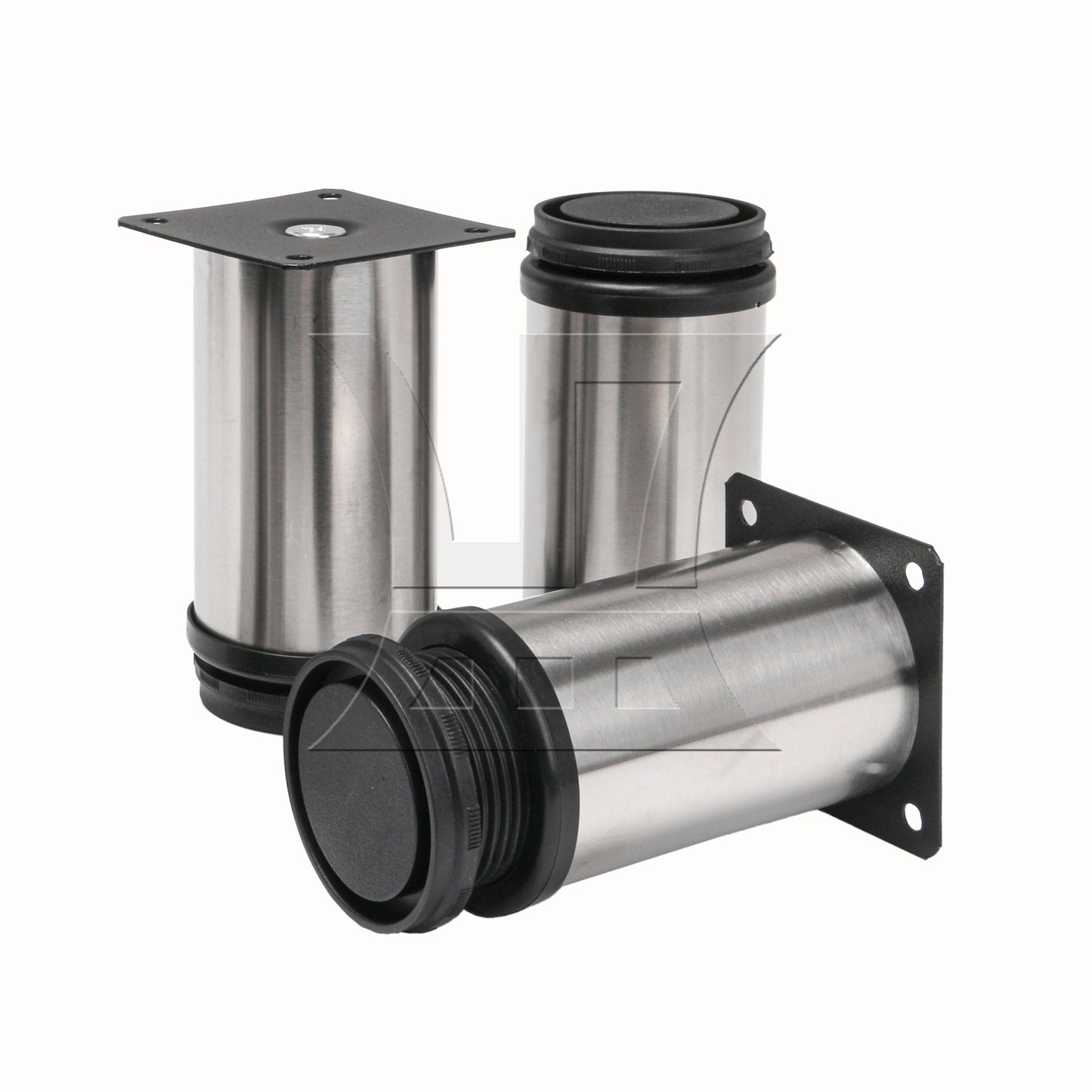 BQLZR Stainless Steel Adjustable Cabinet Feet Round Furniture Leg 1.97"x 3.94"