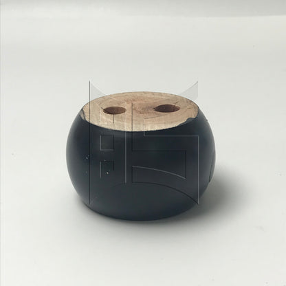 BQLZR 4 x Furniture Sofa Table Legs Round Wood 2.75"x1.57" w/ Screws Feet Pad Black