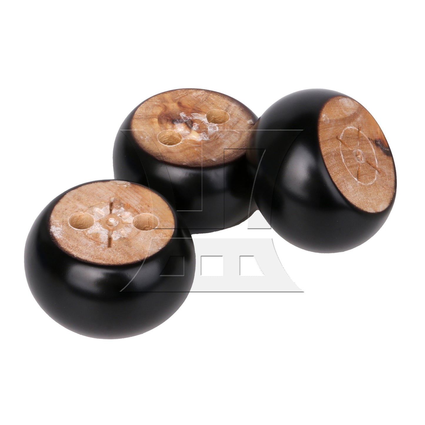 BQLZR 4 x Furniture Sofa Table Legs Round Wood 2.75"x1.57" w/ Screws Feet Pad Black