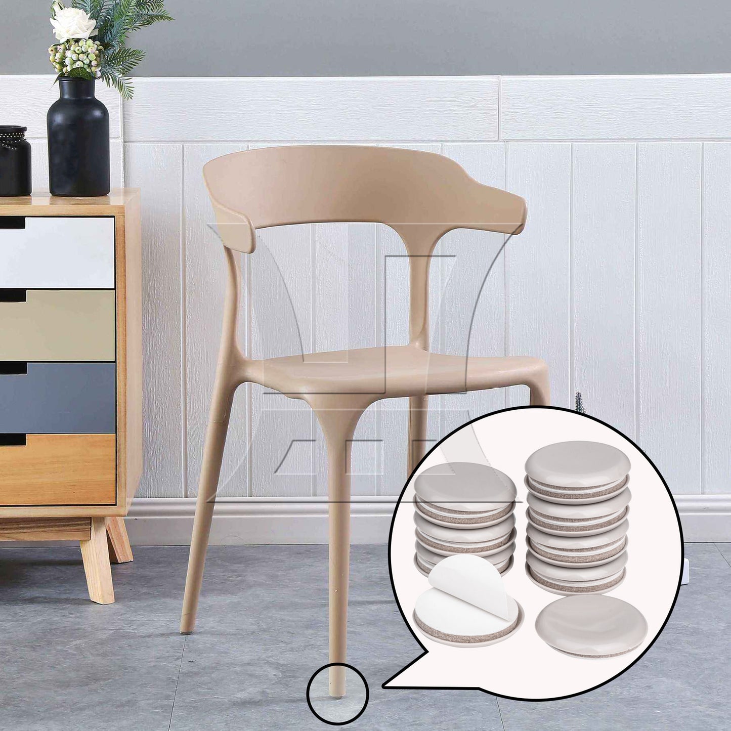 BQLZR 16Pieces Adhesive Furniture Moving Sliding Pad Round 2.09" Diameter for Carpet